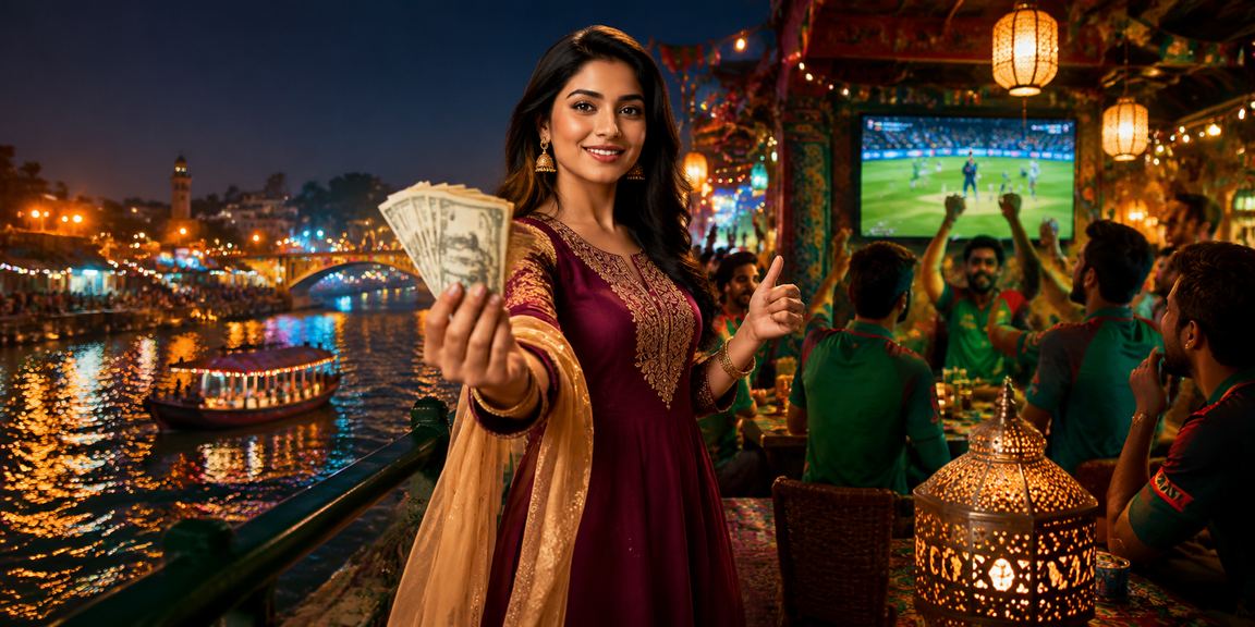 খুলনার ক্রিকেট বেটিং রাতের বাজারের দৃশ্য